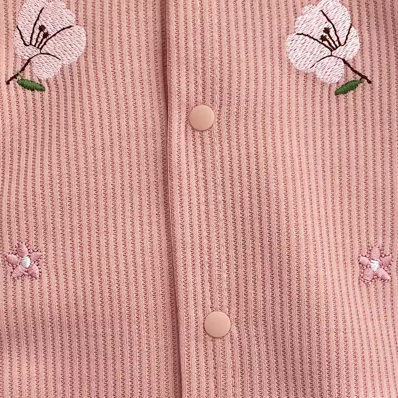 2PCS Pretty Floral Embroidery Short Sleeve Baby Girl Jumpsuit