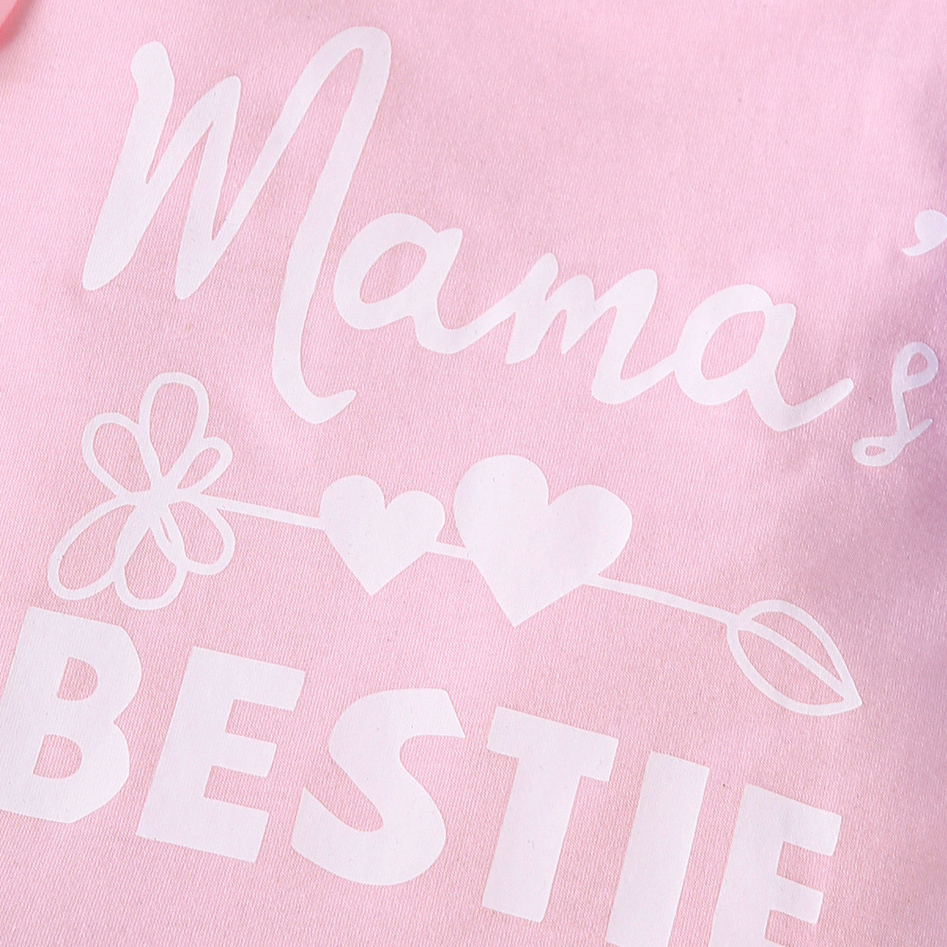 6PCS Mama's Bestie Letter Floral Print Flutter Sleeve Baby Set