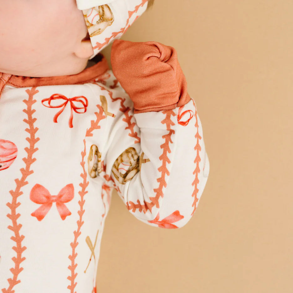 2PCS Refined Bow Print Long Sleeve Zipper Baby Jumpsuit