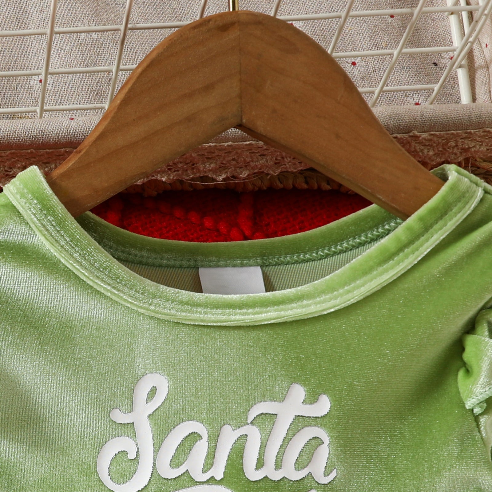 2PCS Christmas Santa Baby Letter Printed Baby Girl Dress