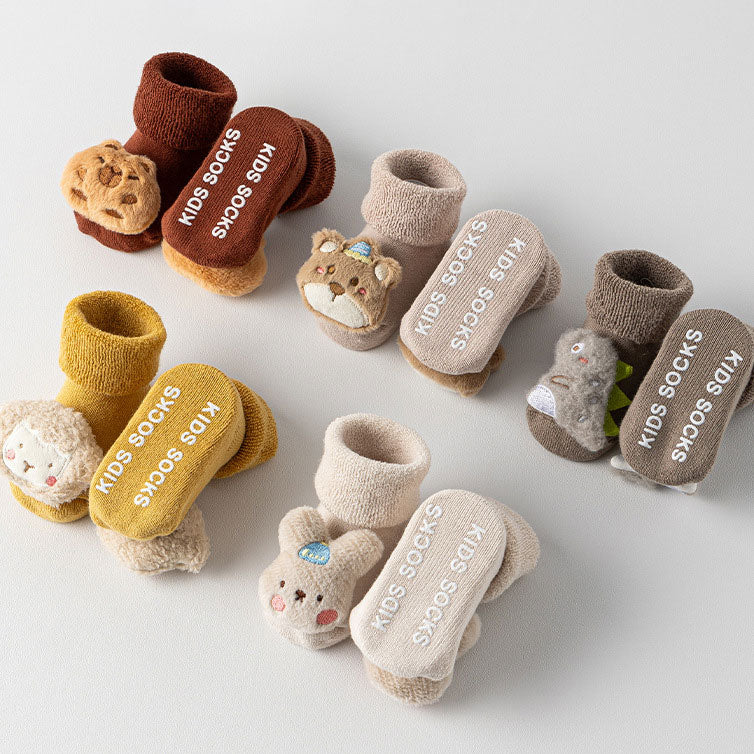 Thick Warm Plush 3D Animal Decor Baby Socks