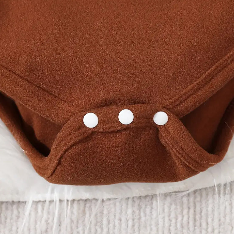 2PCS Cute Bear Embroidery Overalls Baby Set