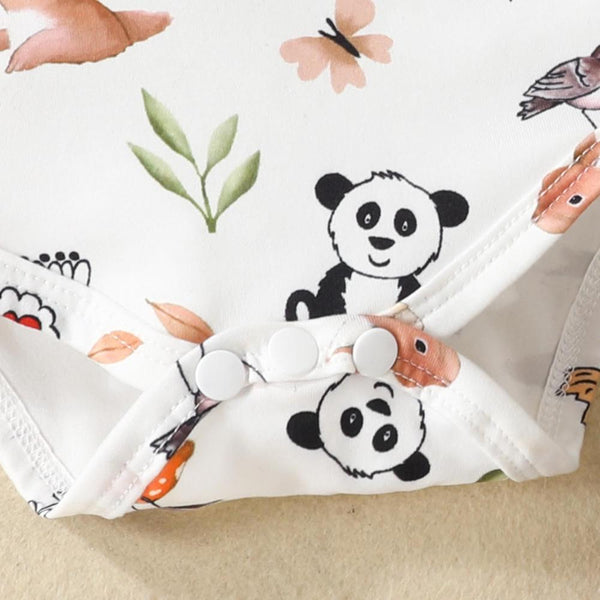 3PCS Heart Animal Printed Baby Skirt Set