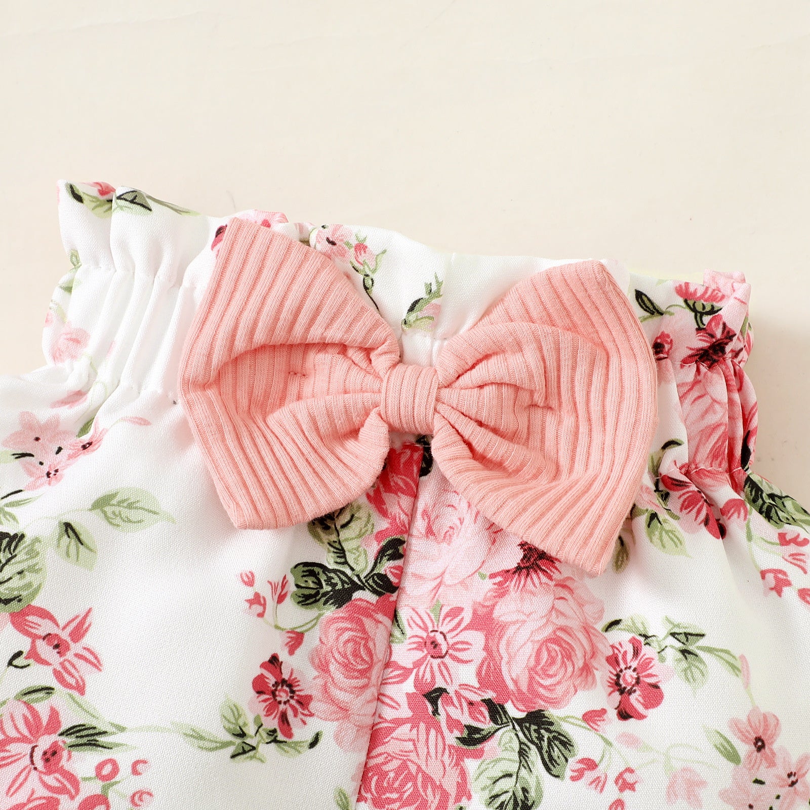3PCS Grace Floral Print Short Sleeve Baby Set