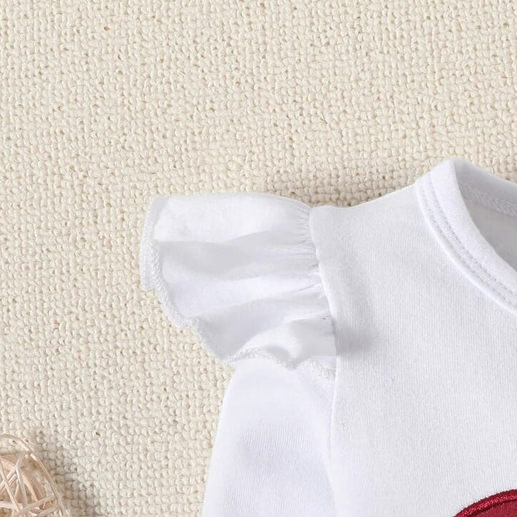 3PCS Classy Heart Print Long Sleeve Baby Set