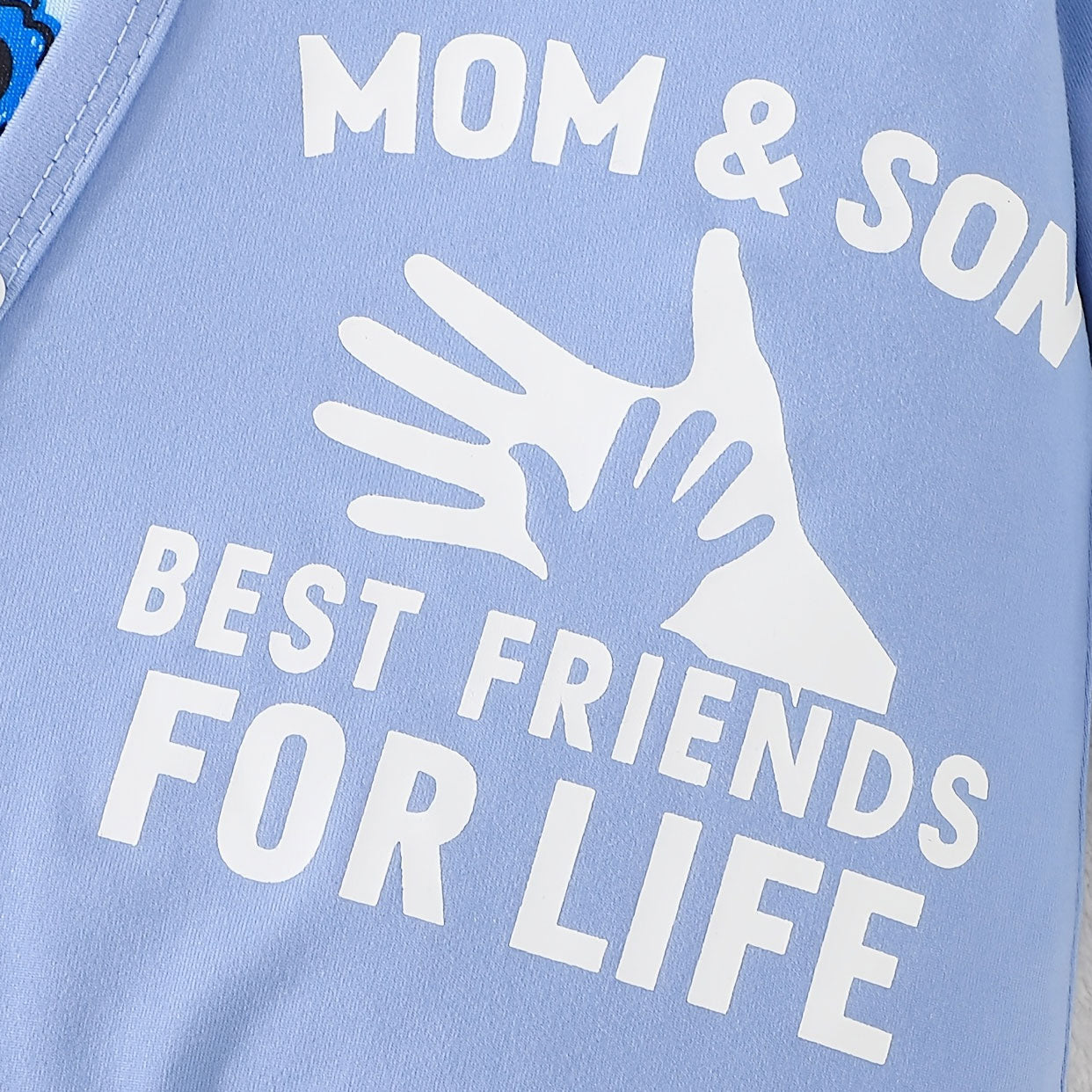 2PCS Cute Mom and Son Letter Engineering Vehicle Printed Baby Jumpsuit