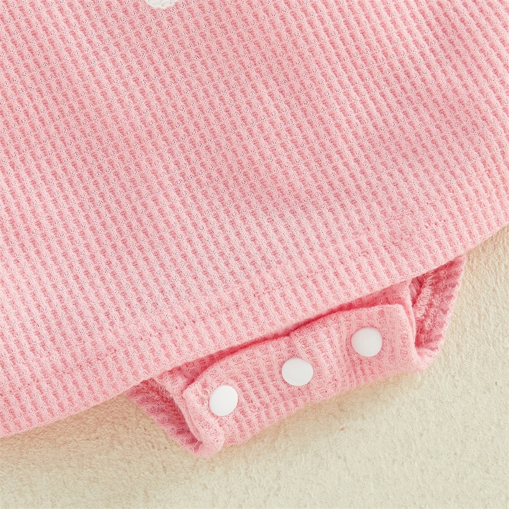 2PCS Strawberry Embroidery Flounce Sleeve Baby Romper