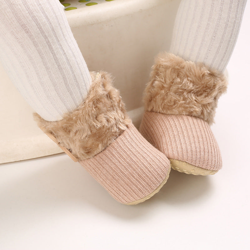 Baby Fleece-Lined Warm Soft Sole Prewalker Snow Boots