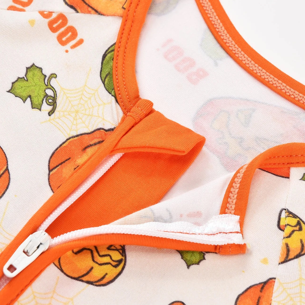 Funny Pumpkin Printed Halloween Bamboo Viscose Baby Jumpsuit