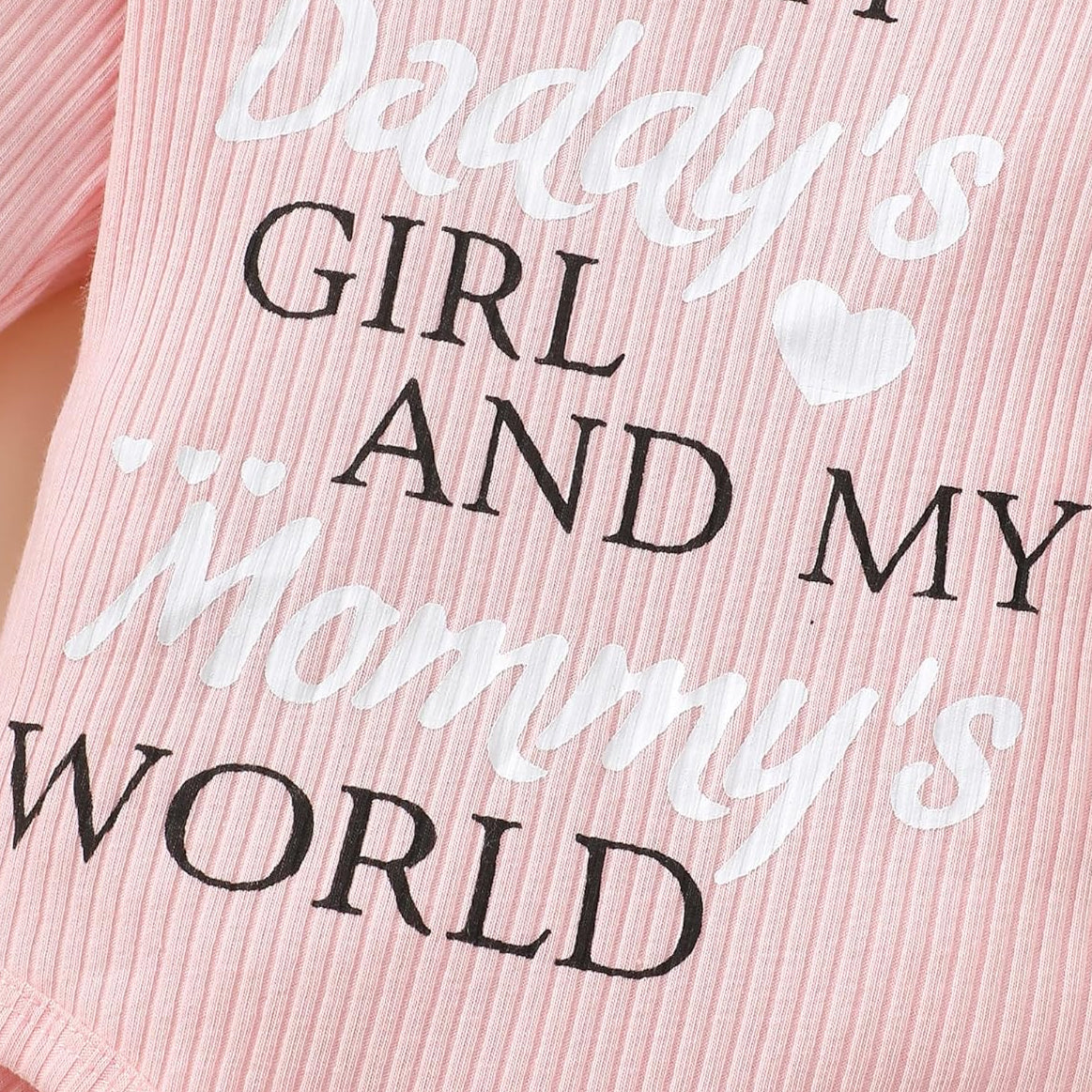 3PCS I'm My Daddy's Girl Letter Floral Printed Ruffle Baby Set