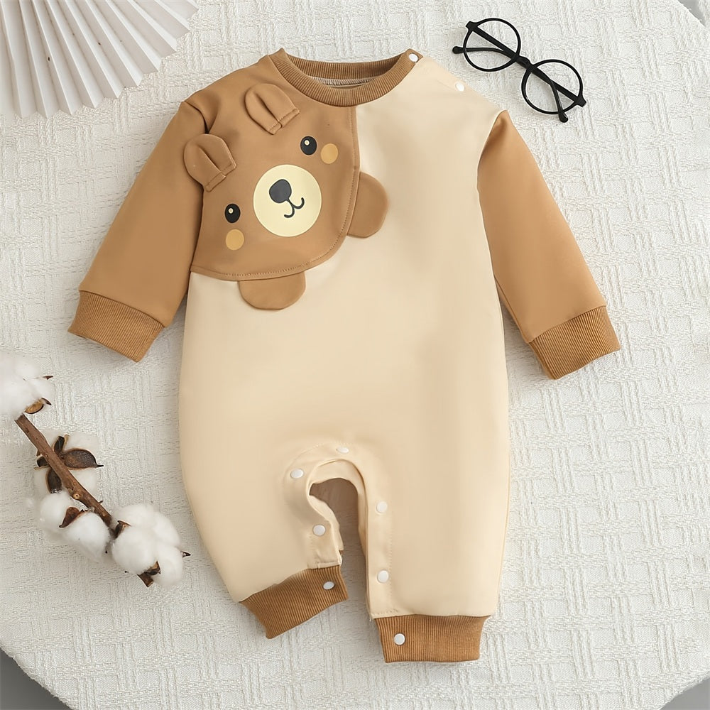 Bubbly Bear Printed Long Sleeve Baby Jumpsuit