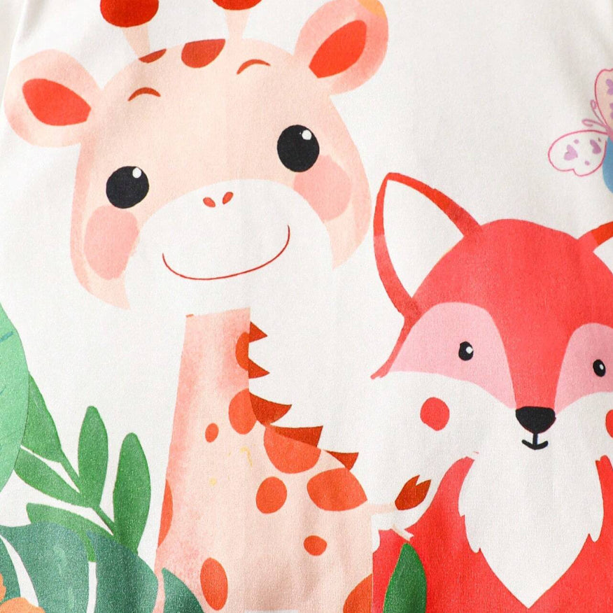 Cute Animal Printed Long Sleeve Baby Jumpsuit