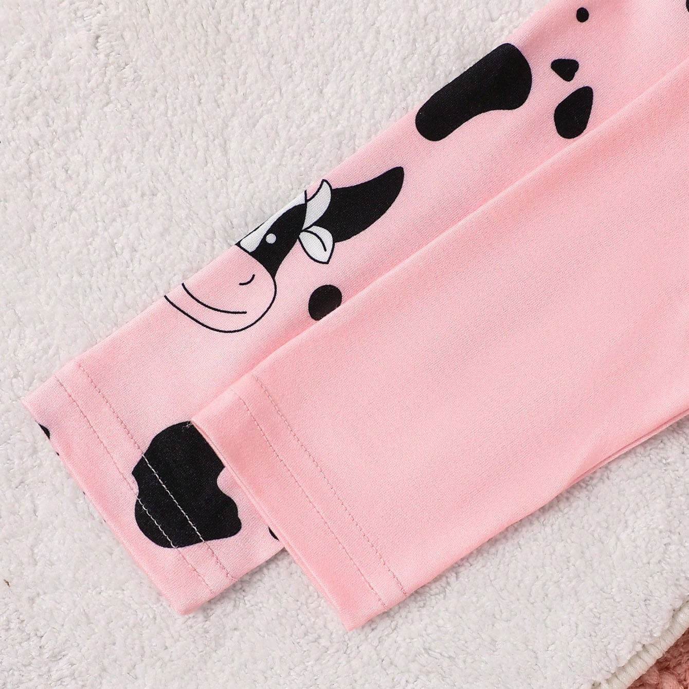 2PCS Holy Cow I'm Cute Letter Printed Long Sleeve Baby Girl Jumpsuit