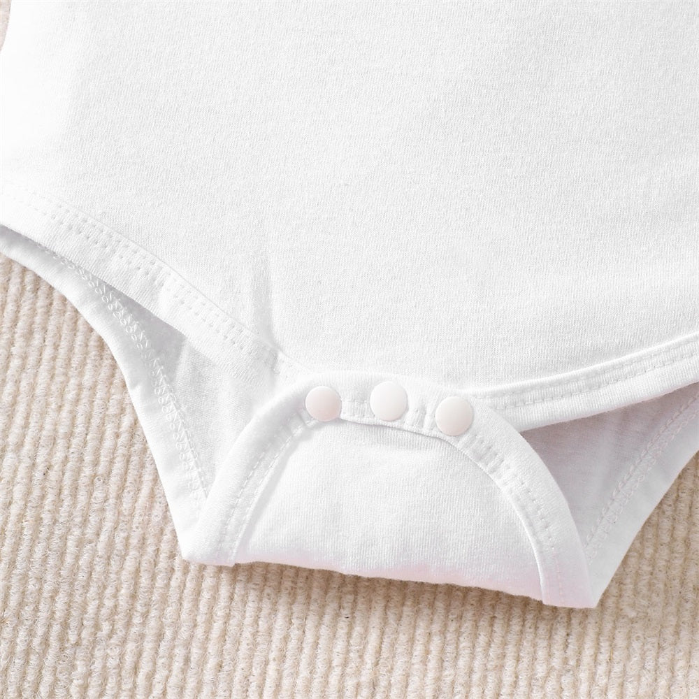 3PCS One in A Melon Letter Print Short Sleeve Baby Skirt Set