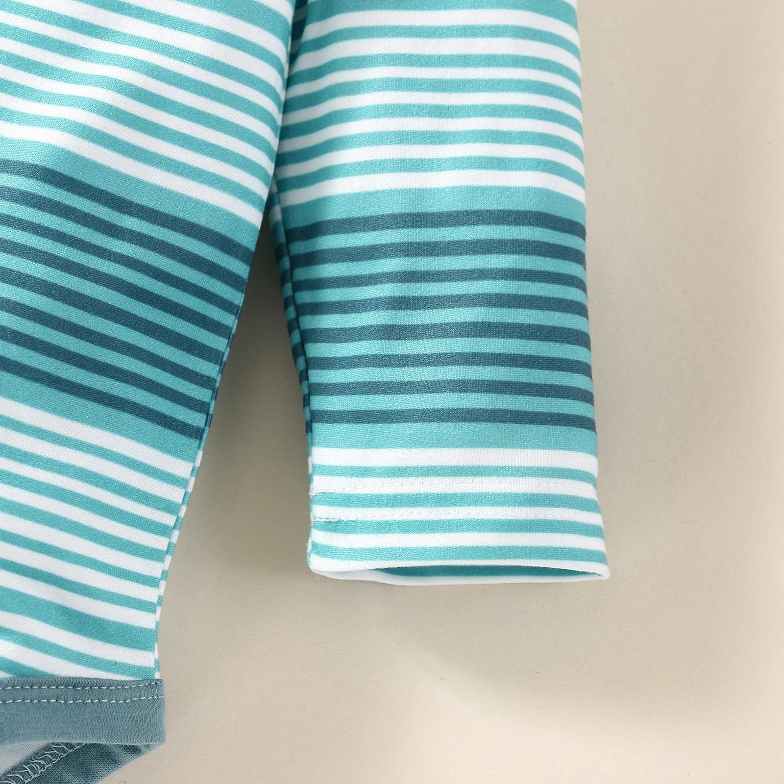 2PCS Bear Stripe Printed Long Sleeve Baby Boy Set