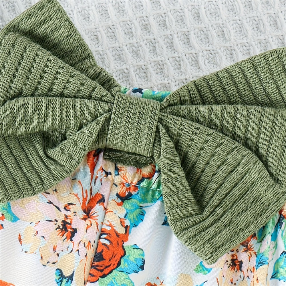 3PCS Daddy's Girl Letter Floral Print Long Sleeve Baby Set
