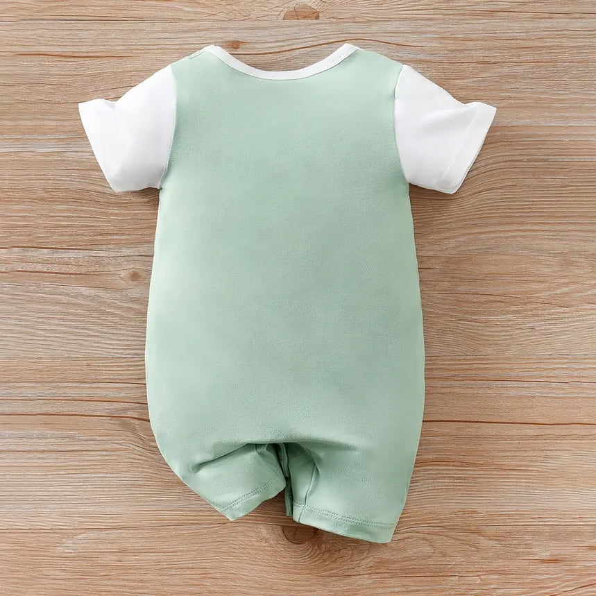 Cute Dinosaur Printed Short Sleeve Baby Jumpsuit
