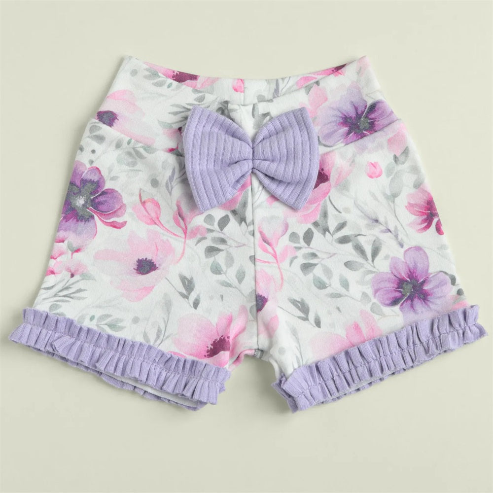 3PCS Pretty Floral Printed Short Sleeve Baby Set