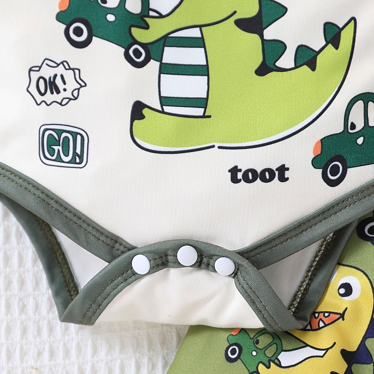 3PCS Adorable Dinosaur Print Long Sleeve Baby Set