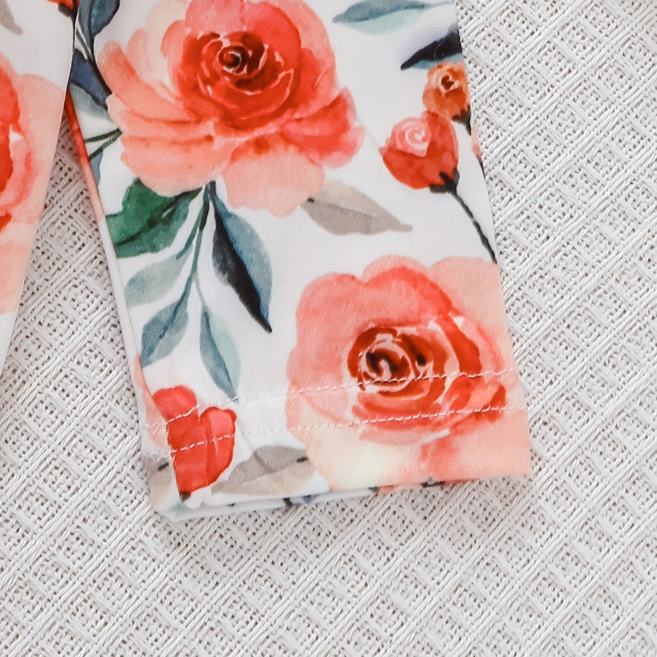 3PCS Vibrant Floral Printed Bowknot Decor Long Sleeve Baby Set