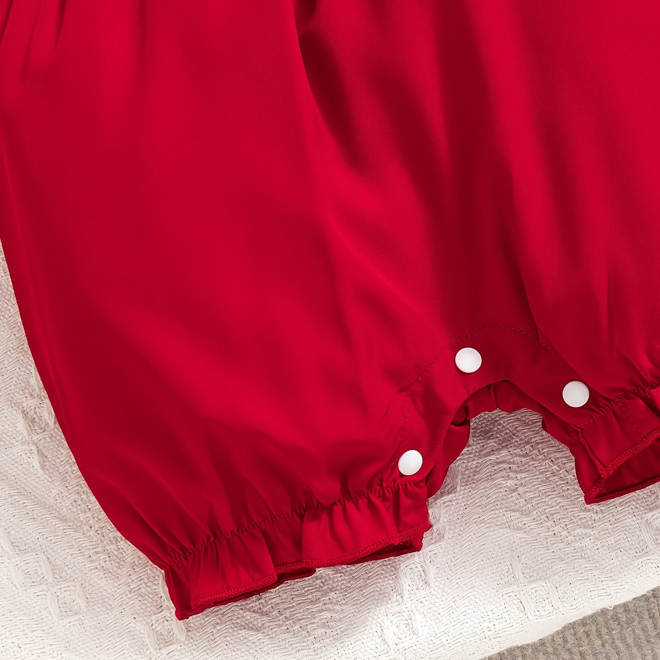 2PCS Sweet Solid Color Puff Sleeve Baby Jumpsuit