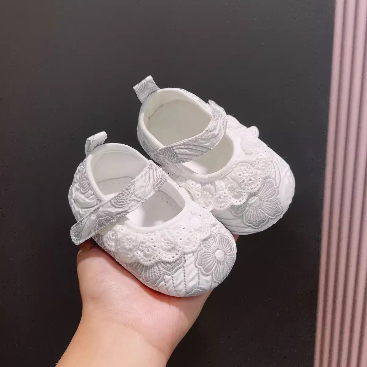 Baby Girl Princess Lace Ruffle Non-Slip Soft Sole Prewalker Shoes