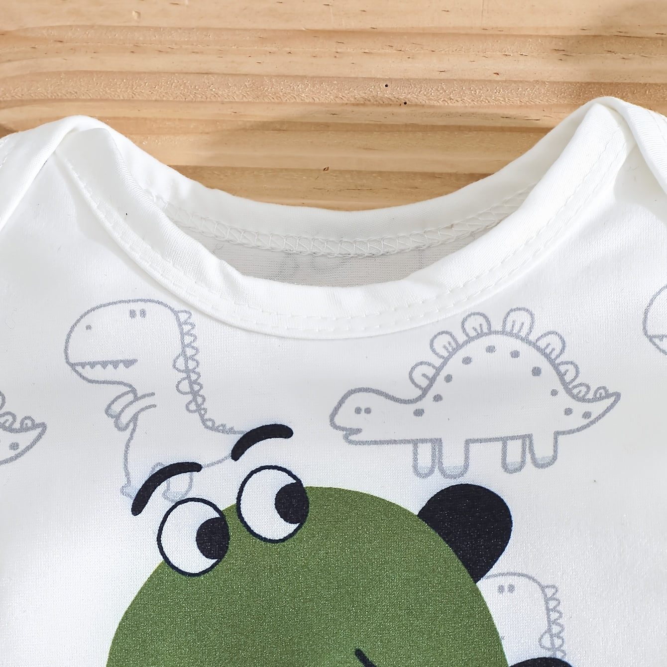 3PCS Adorable Dinosaur Print Short Sleeve Baby Set