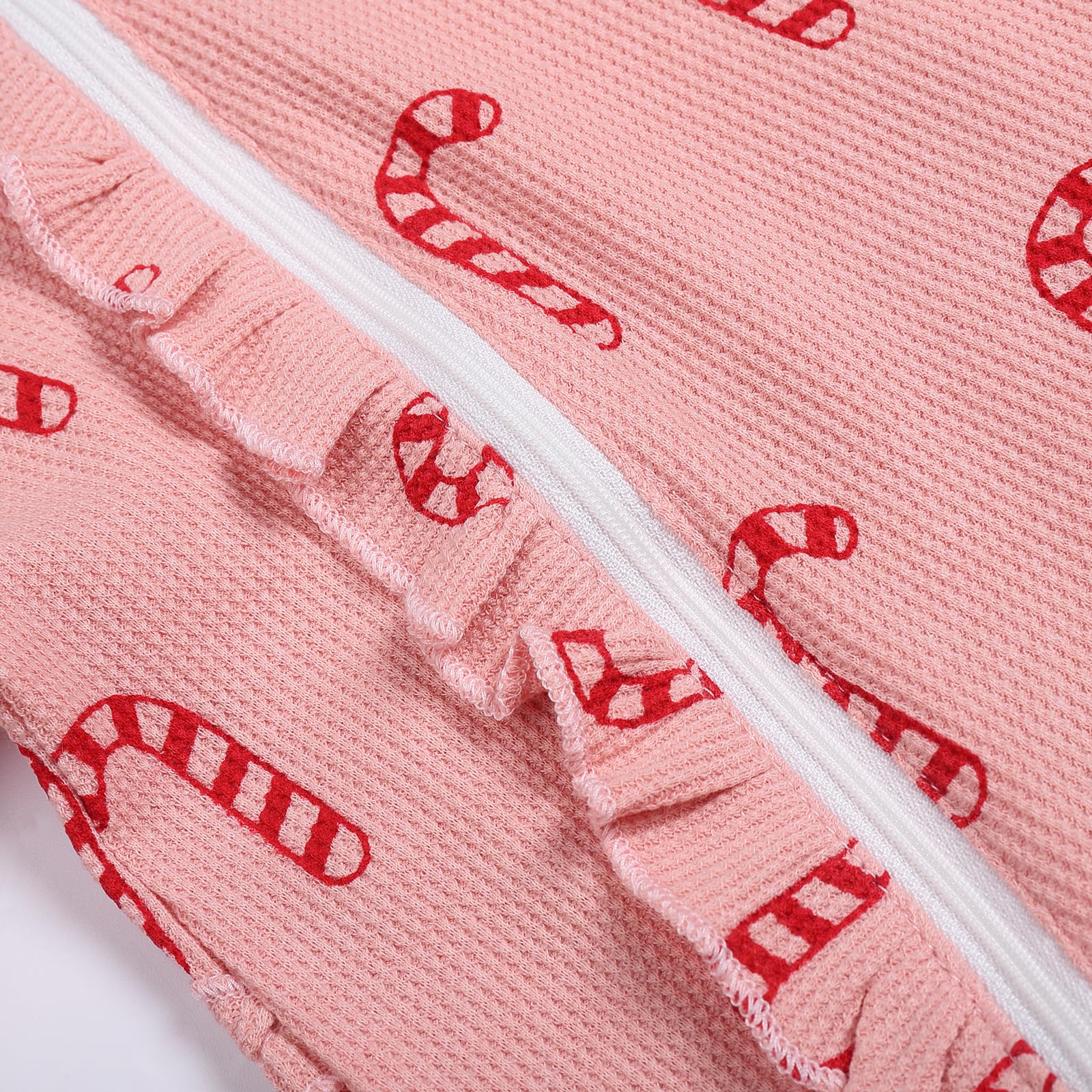2 pièces jolie combinaison de bébé imprimée canne à sucre de noël