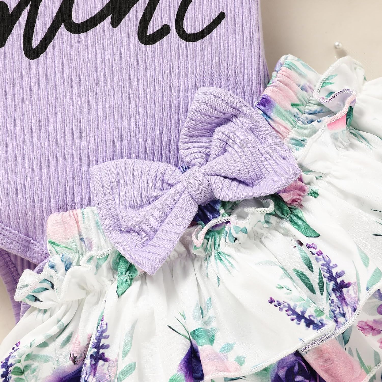 3PCS Mama's Mini Letter Printed Floral Baby Set