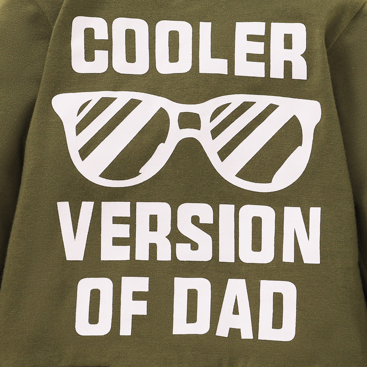 2 pièces VERSION plus fraîche de papa lettre imprimée sweat à capuche avec pantalon camouflage ensemble bébé