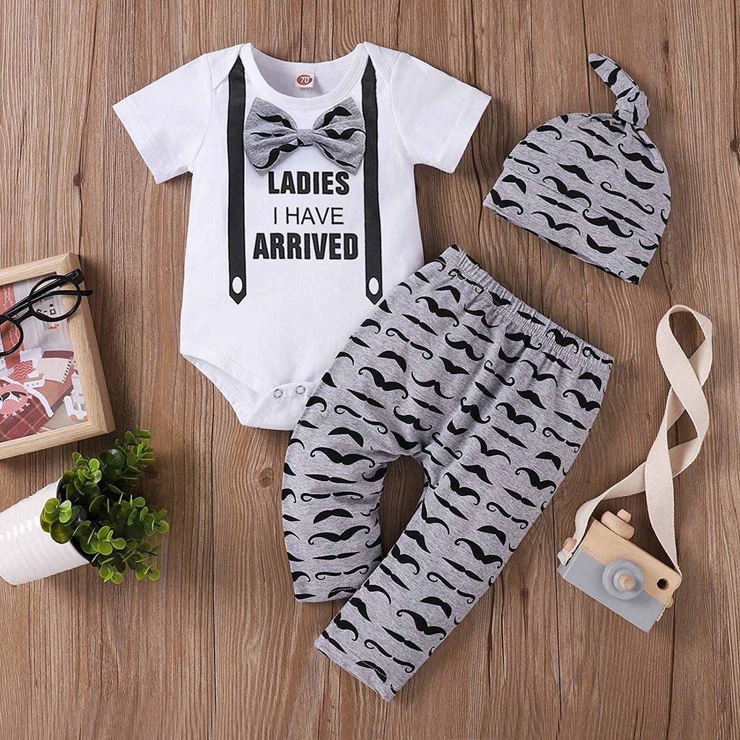 3PCS Ladies I Have Arrived Printed Romper Set