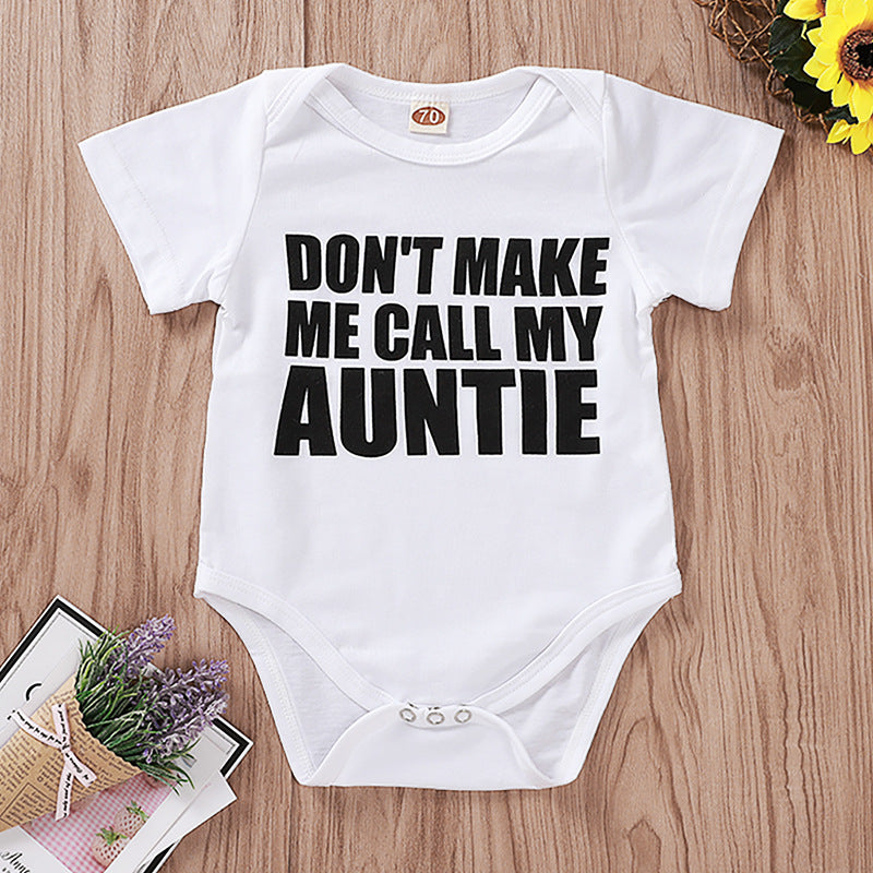 Mameluco de bebé con estampado de letras Don't Make Me Call My Auntie