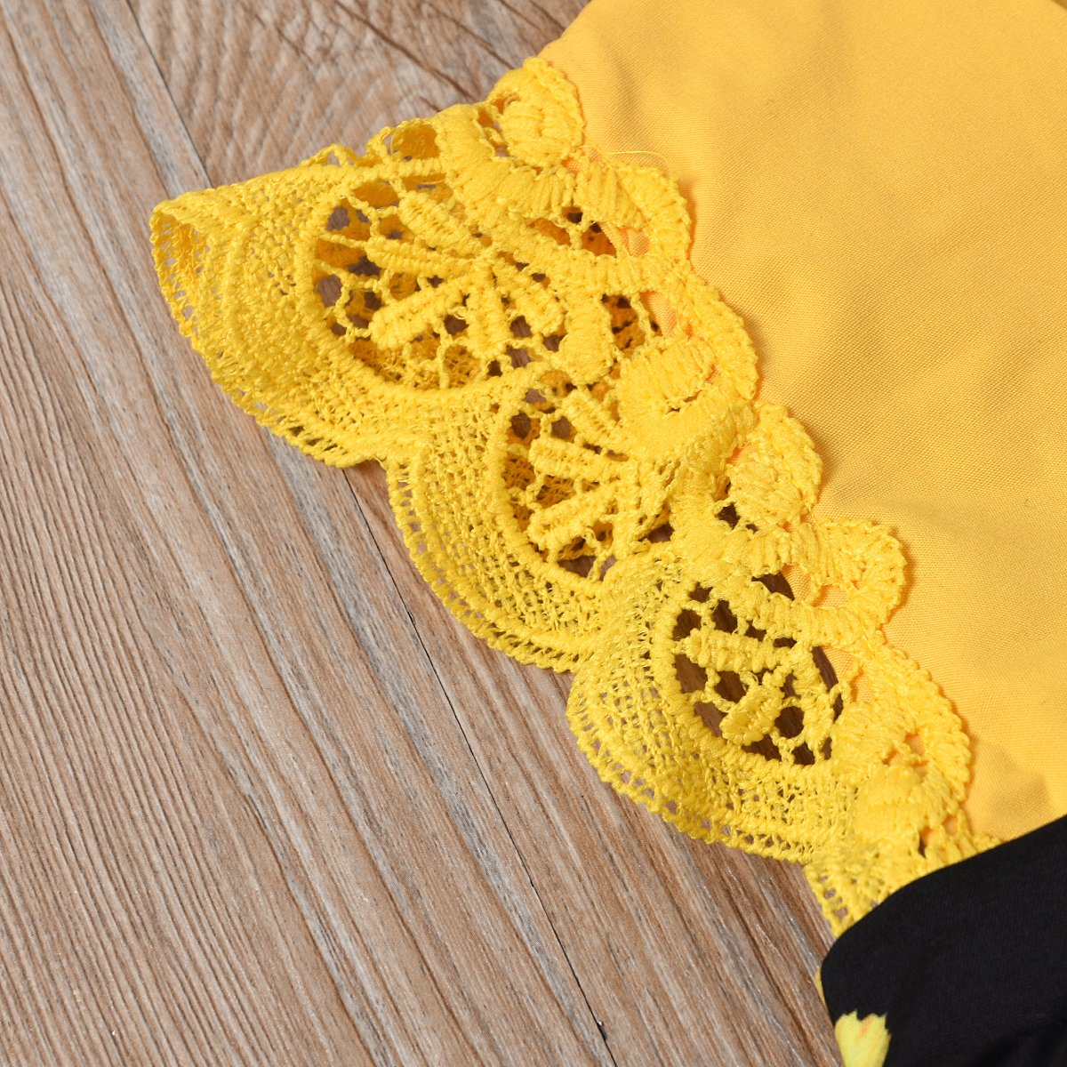 2 piezas mameluco estampado de girasol encantador