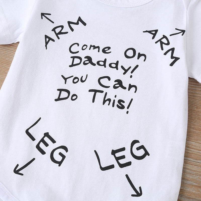 Lovely Come On Daddy You Can Do This Letter Printed Baby Romper