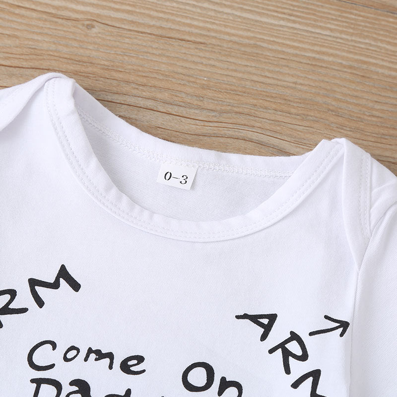 Lovely Come On Daddy You Can Do This Letter Printed Baby Romper