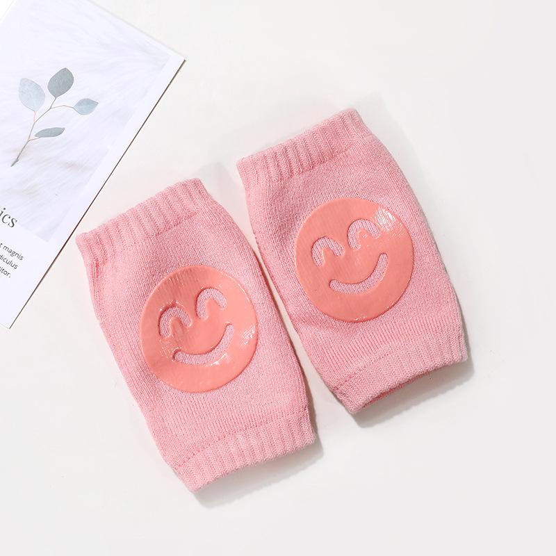 Genouillères antidérapantes pour bébé garçon et fille, accessoires de protection pour ramper, sourire, visage imprimé, genouillère de sécurité
