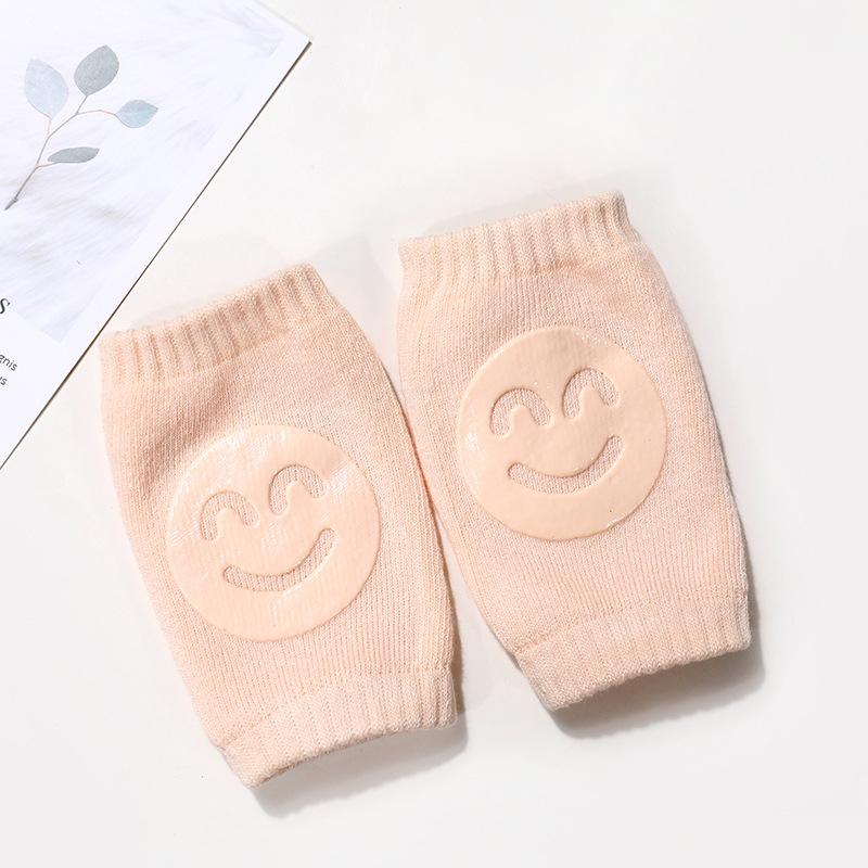 Genouillères antidérapantes pour bébé garçon et fille, accessoires de protection pour ramper, sourire, visage imprimé, genouillère de sécurité