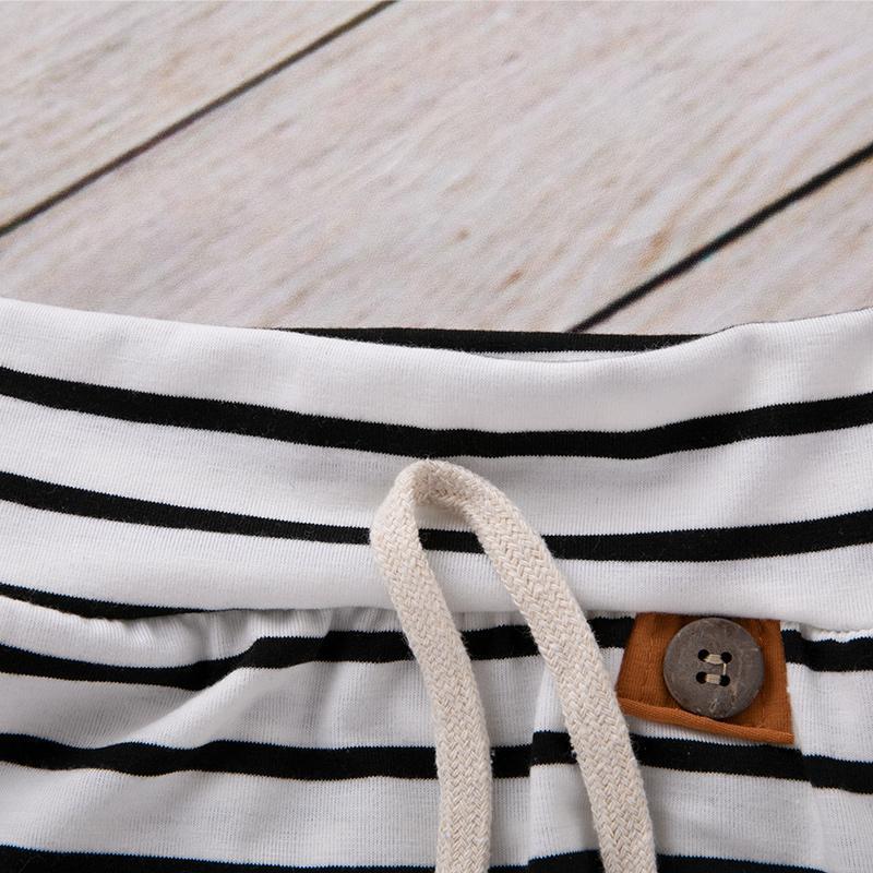 Conjunto de trajes de ropa de pantalones a rayas para bebé niño y niña