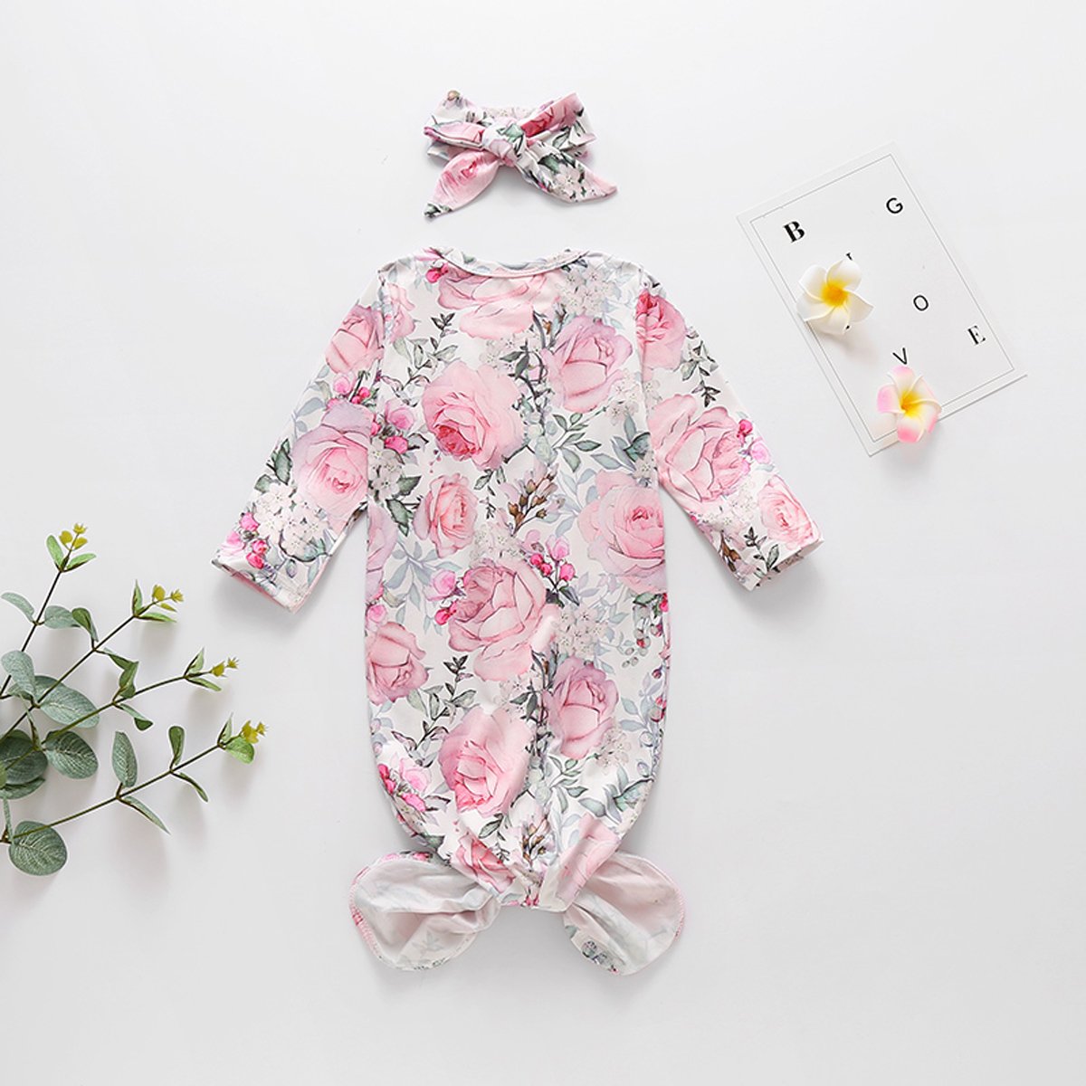 2PCS Lovely Floral Printed NewBorn Baby Sleeping Bag