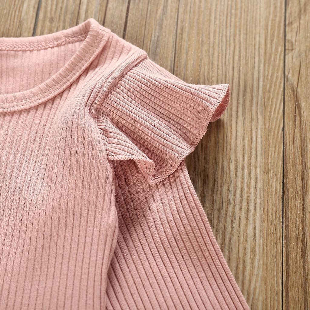 Ruffled Bodysuit and Striped Belted Pants