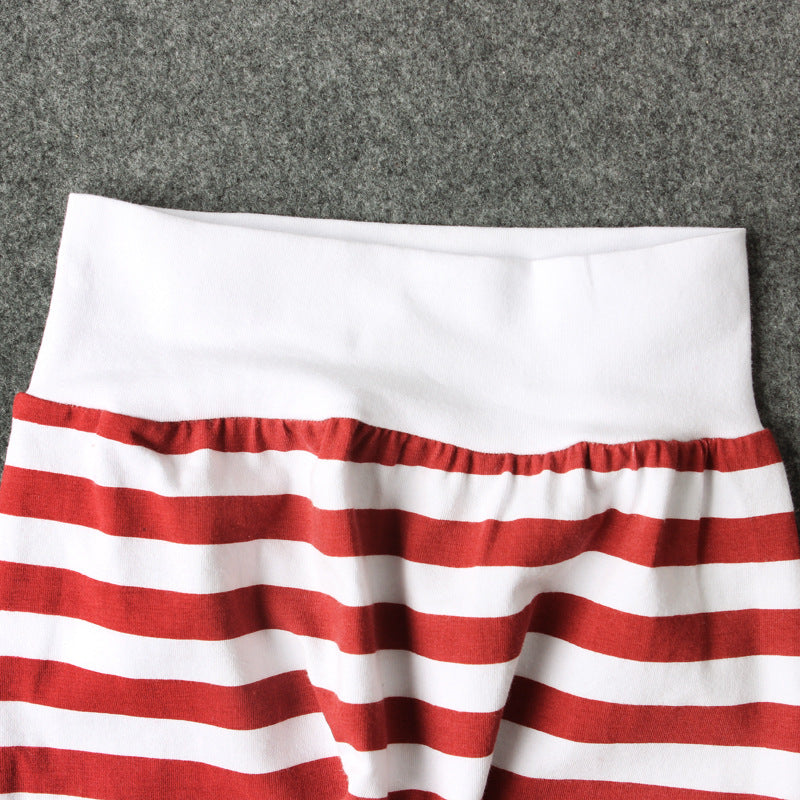 Conjunto de bebé con estampado de rayas navideñas y letras, el mejor regalo de 3 piezas