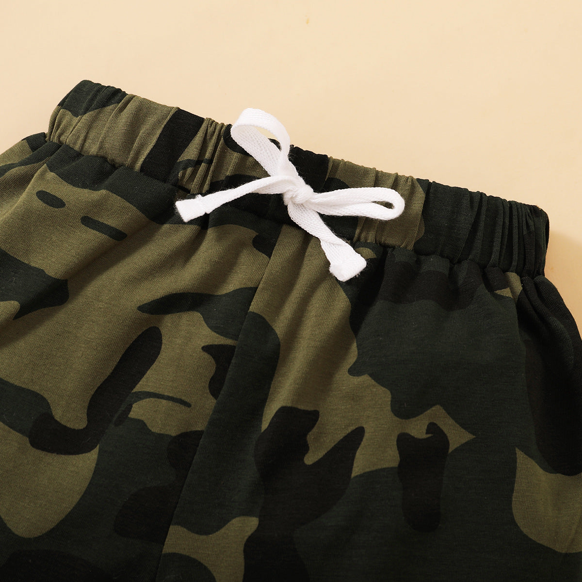 2PCS COOLER VERSION OF DAD Letter Printed Hoodie with Camo Pants Baby Set