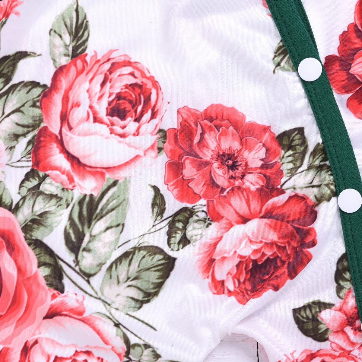 Mono de bebé de manga larga con estampado floral encantador de 2 piezas