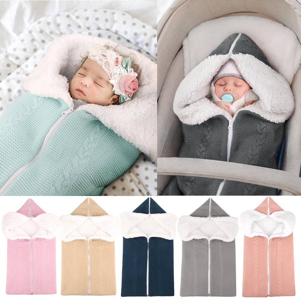 Cute Wrap Swaddle Blanket Knit Newborn Baby Sleeping Bag