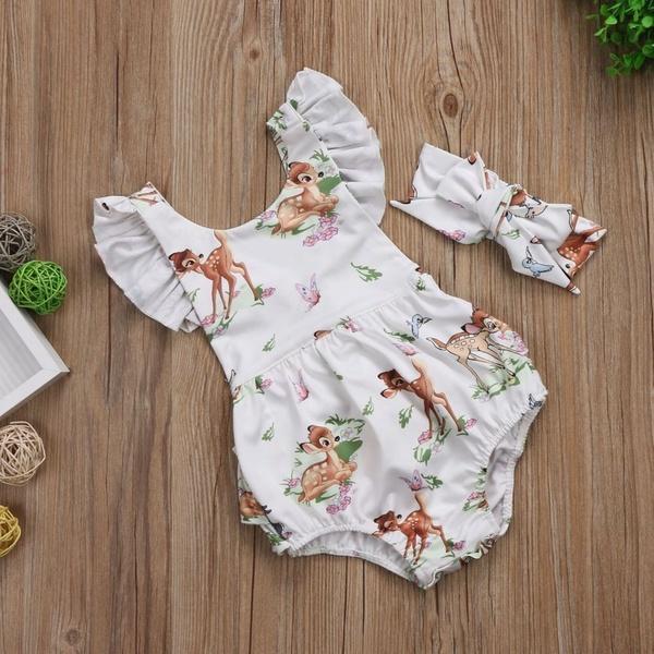Lovely Little Deer Printed Baby Romper