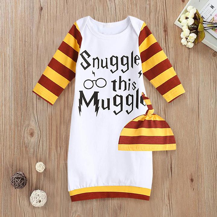 2PCS Lovely Snuggle This Muggle Printed NewBorn Baby Sleeping Bag