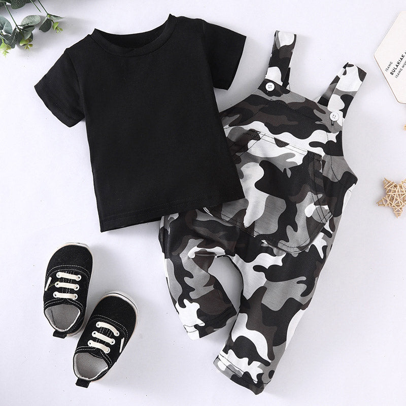 2PCS Cool Camouflage Printed Baby Boy Set