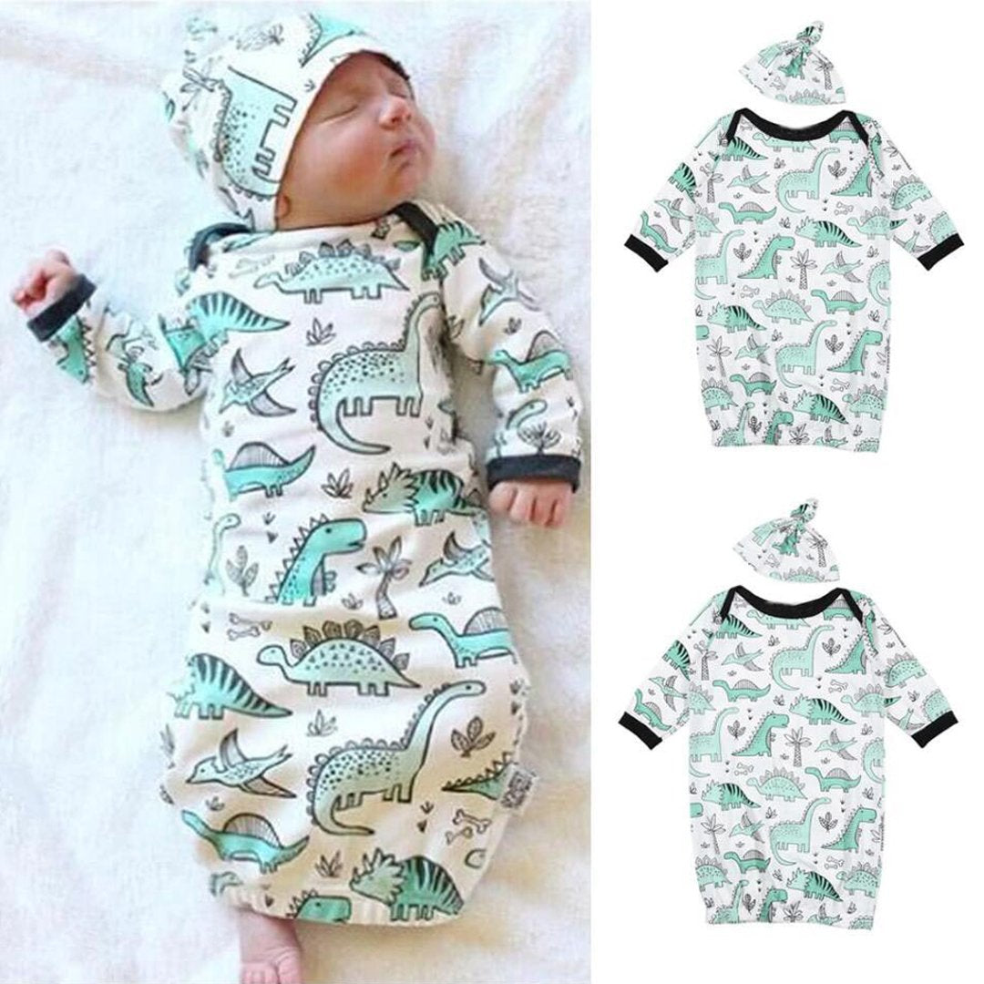 2PCS Lovely Cartoon Dinosaur Printed Baby Sleeping Bag