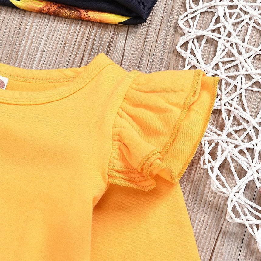 3PCS Sunflower Printed Baby Set