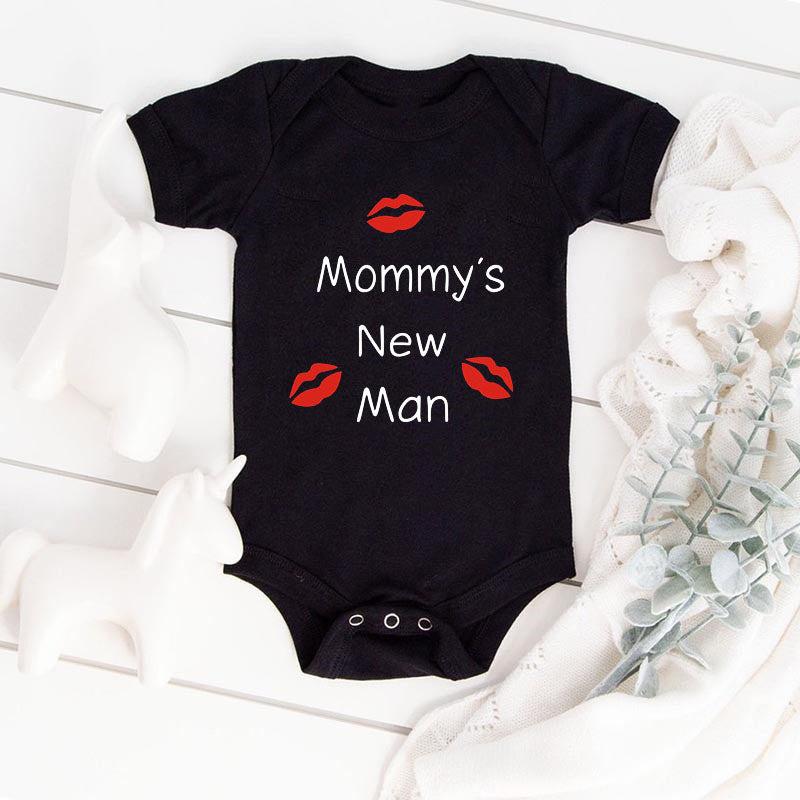 Barboteuse pour bébé imprimée lettre New Man de maman